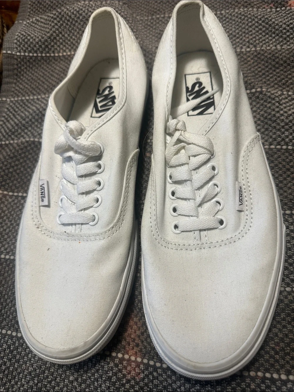 Vans White Canvas Low-Top Sneakers